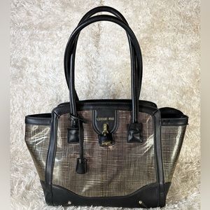 Vintage London Fog Authentic Black/Gold Satchel